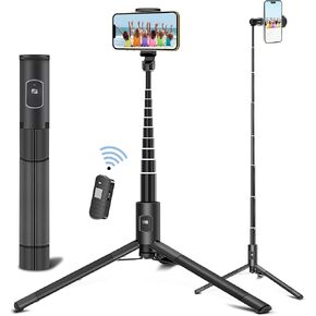 Selfie Stick Tripod, 60 inch Extendable Tripod Stand Phone Tripod Camera Tripod Wireless Remote Shutter Compatible with iPhone 13 12 11 pro Xs Max Xr,Android/Cameras
