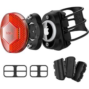 حامل مقعد الدراجة TUSITA متوافق مع Garmin Varia RTL510 RTL515 RVR315، رادار الرؤية الخلفية - مستدير، على شكل D، توافق مع عمود المقعد الهوائي