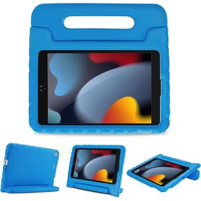 ProCase Kids Case for iPad 9th Generation/iPad 8/iPad 7, iPad 10.2 Case 2021 2020 2019/iPad Air 10.5/iPad Pro 10.5 Kids Case, Shockproof Lightweight Case with Convertible Handle-Blue
