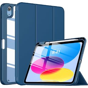 TiMOVO Case for iPad A16 11th Gen 11"/10th Gen 10.9", Abyss Blue | Pencil Holder, Slim Trifold Stand Protective Cover, Clear Transparent Back Shell, Auto Wake/Sleep in Saudi Arabia