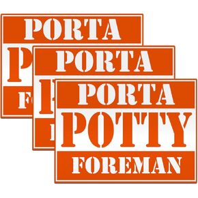 (3PCS) Porta Potty Foreman Vinyl Die Cut Sticker - Waterproof, Durable Decal - Perfect for Pranksters, Construction Workers, Outdoor Enthusiasts for Hard Hat Laptop Water Bottle Phone Car (2 Inches)
