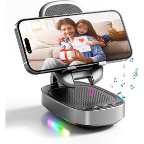 Gifts for Men Woman,Phone Stand with Wireless Bluetooth Speaker for Men with LED Atmosphere Light HD Surround Sound Speaker for Home,Office,Birthday,Anniversary,Compatible with iPhone/iPad Tablet