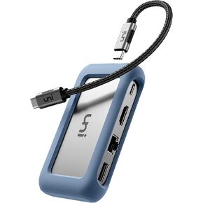 uni USB C Hub, 8-in-1 USB Type C Multiport Hub, 4K @60Hz HDMI, 1-Gbps LAN, 100W PD, 5 Gbps USB 3.0, Compatible with iPad Pro, MacBook Pro/Air, Dell XPS, Galaxy, etc, 3FT