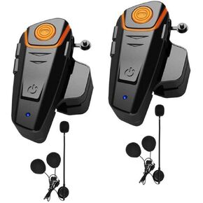 Motorcycle Helmet Bluetooth Headset, BT-S2 1000m Helmet Bluetooth Intercom Up to 3 Riders Universal Communication System Headphones for Ski/ATV/Dirt Bike/Racing/Climbing(Dual)