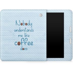 Carbon Fiber Tablet Skin Compatible with Kobo Libra 2 (2023) - Coffee Understands Me - Premium 3M Vinyl Protective Wrap Decal Cover - Easy to Apply | Crafted in The USA by MightySkins