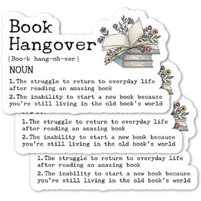 (3PCS) Book Hangover Definition Sticker, Kindle Sticker, Reading Sticker, Kindle Accessories, Book Accessories, Bookish Decal, Sticker for Kindle Case, Booktok Vinyl Decal, Bookish Gift