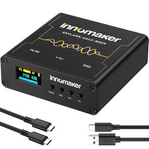 HiFi USB DAC/Headphone-Amplifier with 3.5mm and XRL Outputs, ES9038Q2M High Resolution up to PCM 32Bit/768kHz or DSD256, Audio Spectrum FFT Display, USB Audio Interface for PC/Smartphones/Laptops/SBC