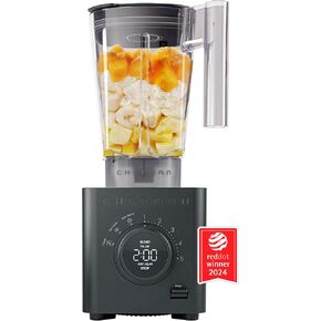 Chefman Obliterator 48 oz Countertop Blender for Smoothies, 1380W Motor to Crush Ice, Nuts, and Frozen Fruit with Stainless Steel Blade, Auto Blend Function, Includes Tamper and Scraper - Midnight