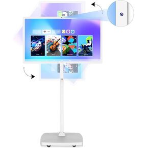 27 Inch Portable Touchscreen Monitor | Rolling Monitor on Wheels | 1080p Standbyme Smart Screen | 8g+128g | Android OS 13 | 4K Webcam & 133wh Battery(Up to 8H) | Full Swivel Rotation | Remote Control