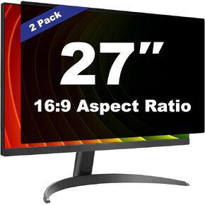 [2 Pack] 27 Inch Computer Privacy Screen Shield for 16:9 Widescreen Desktop Monitor - Anti-Glare Blue Light Privacy Filters and Anti Spy Privacy Screen Protector Film