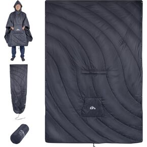 iClimb Hooded 3M Thinsulate Insulation Warm Camping Blanket Wearable Poncho Ultralight Compact