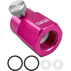 CO2 Refill Adapter Quick Connect Pink, CO2 Tank Connector Kit for Standard Large CGA320 CO2 Tank Compatible with Screw in CO2 Canister Sparkling Water TERRA ART DUO GAIA E-TERRA CRUSTAL 3.0