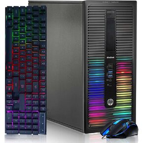 HP Gaming PC Desktop Computer - Intel Quad I7-6700 up to 4.0GHz, GeForce GTX 1660S 6G, 32GB DDR4 Memory, 128G SSD + 3TB, RGB Keyboard & Mouse, WiFi & Bluetooth 5.0, Win 10 Pro (Renewed)