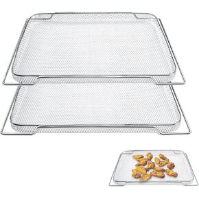 Air Fry Basket Replacement Compatible with Breville BOV900/BOV950 Smart Oven Air Fryer Pro, Replacement Mesh Basket for Breville BOV900BSS/BOV950BSS(T) Smart Air Fry Oven, Stainless Steel, 16.5", 2Pcs
