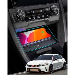 CarQiWireless Wireless Charger for Honda Civic 2016-2021 with USB Port, Wireless Charging Pad for Honda Civic Hatchback Si Coupe Type R Accessories 2021 2020 2019 2018 2017 2016
