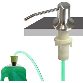 Soap Dispenser for Kitchen Sink (Matte Black), Built in Design Sink Soap Dispenser, Refill from The Top,Stainless Steel Kitchen Soap Pump with 10 fl.oz Bottle (300ml)