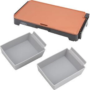 Silicone Replacement Drip Tray, Compatible with BELLA XL Electric Ceramic Titanium Griddle (12'' × 22'' Inch), Grease Cup Liners, Reusable Drip Pan for Grill, Griddle Grease Catcher-2 Pack