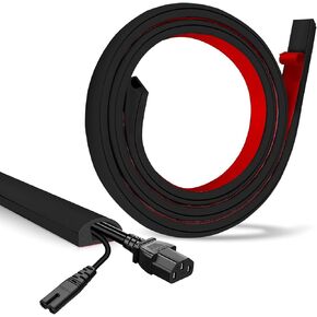Cord Hider for Wall, Floor Cord Covers for Wires, Low Profile Self Adhesive Cable Hider, Wire Covers For The Wall And Floor, Cord Covers Wall Mounted Tv, for Offices, Gym, Exhibitions (White, 20 Feet)