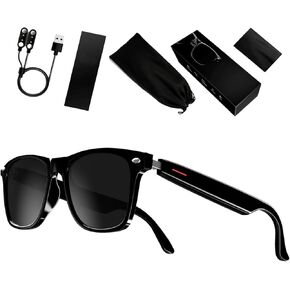 Smart Glasses Listenable Songs, Wireless Headphone Sunglasses，Shades for Women & Men, 3in1 Smart Sunglasses that Play Music (Full Frame Sun Lens)