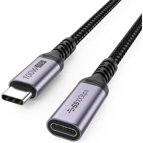 USB C Extension Cable 6.6ft, 100W Charging/10Gbps Data Transfer/4K Video USBC 3.2 Type C Extender Cord, USB3.2 Gen2 Male to Female for Laptop Tablet Mobile Phone and More