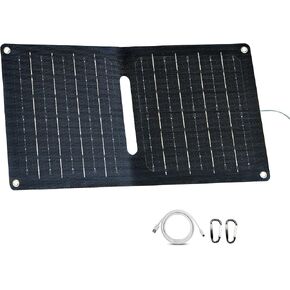 Upgrade! Portable Foldable Solar Panel with 5v USB Auto-Restart Output for iPhone, Power Bank, Emergency Charging, Waterproof 12w Small Solar Charger for Outdoor Camping, Hiking, Fishing, Backpacking