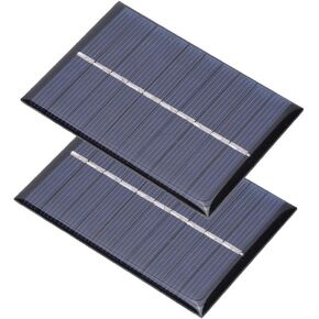 2Pcs Solar Panels Solar Battery Charger Solar Power Bank 0.6W 5V Waterproof Polysilicon 80x55mm Solar Panel Charging Power Board Charger for Multiple Devices