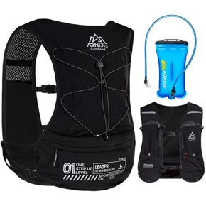 5L Running Hydration Vest Backpack for Men Women, Adjustable & Lightweight, Front & Back Pockets for Essential Storage