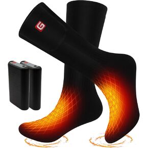 Heated Socks for Men Women 3.7V 4000mAh Rechargeable Electric Warm Socks Cold Foot Winter Heating Socks Washable Thermal Socks for Motorcycle Cycling Outdoor Skiing Camping Fishing Hiking