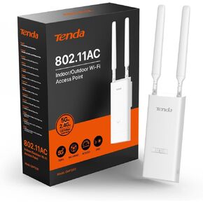 Tenda AC1200 Outdoor Gigabit Wi-Fi Access Point (OAP1200) - PoE Powered, Router/AP/Modes, Ideal for Backyard and Garage