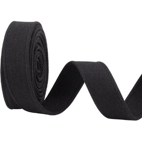 BENECREAT Black Polycotton Webbing Straps, 5 Yards x 1.5 Inch High Density Webbing Heavy Bag Strap for Climbing Outdoors Indoors Arts Crafting DIY