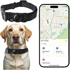 GPS Tracker for Dogs Adjustable Pet Tracking Smart Collar Only iOS Real-time Location Soft and Comfortable PU Dog Collar No Monthly Fee Tracking Tag