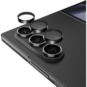 Pelican Samsung Galaxy Z Fold6 Camera Lens Protector with Aluminum Rings - 9H Tempered Glass - Durable Anti-Scratch, Anti-Shatter, HD View with Night Shoot and Case Friendly, Easy to Install - Black