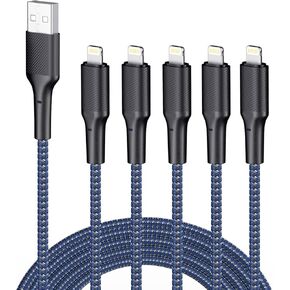 iPhone Charger Cable 10ft 5Pack,[Apple Certified] Long Lightning Cable 10 Foot iPhone Charging Cord for iPhone 12/11/11 Pro/X/Xs Max/XR/8/8 Plus/7/6/6s/SE/5c/5s/5 iPad Air 2/Mini Airpods