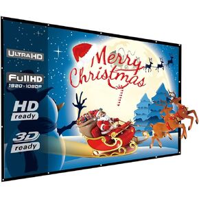 200 Inch Portable Projector Screen Outdoor, YF2009SZ 16:9 Foldable HD Large Thick Canvas Movie Screen for Home Theater Office Presentation Outside Camping Party
