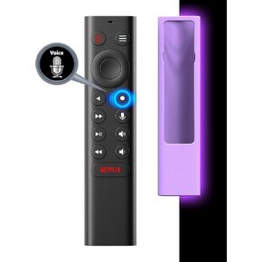 (with Purple Luminous Case) Replace for Nvidia Shield Remote Control with Voice Search, Backlit Buttons, IR Blaster to Control your TV, Customizable Menu Buttons