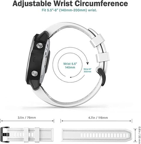 حزام ساعة QuickFit بإبزيم ذهبي، 20 مم رياضي مقاوم للماء سريع الفك وسهل التركيب لـ Garmin Fenix ​​7S 6S Pro/Sapphire، Fenix ​​5S/Fenix ​​5S Plus in Saudi Arabia