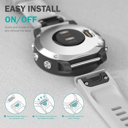 حزام ساعة QuickFit بإبزيم ذهبي، 20 مم رياضي مقاوم للماء سريع الفك وسهل التركيب لـ Garmin Fenix ​​7S 6S Pro/Sapphire، Fenix ​​5S/Fenix ​​5S Plus in Saudi Arabia