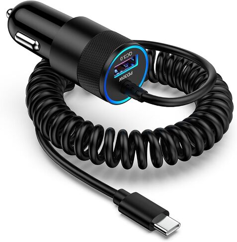 Type C Fast Car Charger for Samsung Galaxy A17/A16/A15/A14/5G/S26/S25 Ultra | 3.4A Fast Charging Android Phone Car Charger Adapter 3FT USB C Cable for iPhone 17e 16e Samsung A56/A55/A54/A13/S24FE/S23/A53 in Kuwait