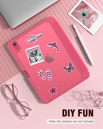 TiMOVO Case for iPad 10th Generation with Pencil Holder iPad 10.9 Inch Case 2022, iPad Case 10th Generation Hybrid Slim Tri-fold Stand Protective Cover with Clear Back for iPad 10, Watermelon Pink in Kuwait