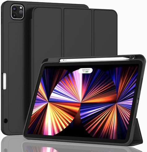 حافظة ZryXal الجديدة لجهاز iPad Pro مقاس 11 بوصة 2022 (الجيل الرابع)/2021 (الجيل الثالث)/2020 (الجيل الثاني) مع حامل قلم رصاص، حافظة iPad الذكية [تدعم معرف اللمس والتنبيه التلقائي/النوم] مع شحن قلم الرصاص من الجيل الثاني تلقائيًا (أخضر منتصف الليل) ) in Kuwait