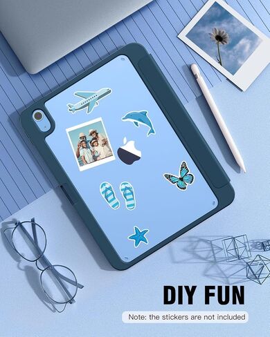 TiMOVO Case for iPad A16 11th Gen 11"/10th Gen 10.9", Abyss Blue | Pencil Holder, Slim Trifold Stand Protective Cover, Clear Transparent Back Shell, Auto Wake/Sleep in Saudi Arabia