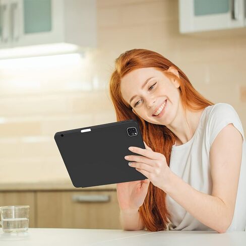 حافظة ZryXal الجديدة لجهاز iPad Pro مقاس 11 بوصة 2022 (الجيل الرابع)/2021 (الجيل الثالث)/2020 (الجيل الثاني) مع حامل قلم رصاص، حافظة iPad الذكية [تدعم معرف اللمس والتنبيه التلقائي/النوم] مع شحن قلم الرصاص من الجيل الثاني تلقائيًا (أخضر منتصف الليل) ) in Kuwait