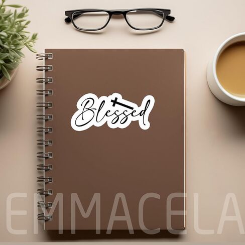 (3 قطع) ملصق مضاد للماء من الفينيل مطبوع عليه Blessed Script، ملصق إلهي، ملصق ديني، ملصق الإيمان لتزيين الكتب وأجهزة الكمبيوتر المحمولة وزجاجات المياه، مقاس 3 بوصات × 1.4 بوصة in Saudi Arabia