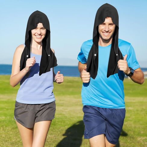 Sukeen Cooling Hoodie Towel for Men, Quick Drying Absorbent Cooling Towels for Neck and Face, UV Sun Protection Cooling Neck Wraps, Sport Workout Camping Cycling Cool Towel for Hot Weather in Kuwait