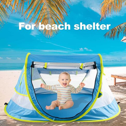 Poray Portable Baby Beach Tent with UPF 50+ Sun Shelter,Mosquito Net and Sunshade, Ideal Pop Up Kids Travel Tent with Carry Bag & 2 Stakes,Outdoor Indoor Play and Sun Protection in Kuwait