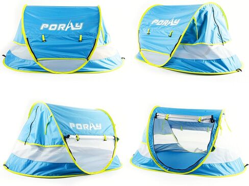 Poray Portable Baby Beach Tent with UPF 50+ Sun Shelter,Mosquito Net and Sunshade, Ideal Pop Up Kids Travel Tent with Carry Bag & 2 Stakes,Outdoor Indoor Play and Sun Protection in Kuwait