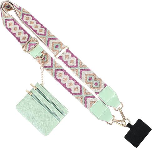 Phone Strap with Zippered Pouch, Clip And Go Phone With Zipper Pouch Adjustable Crossbody Phone Strap with Pouch in Saudi Arabia