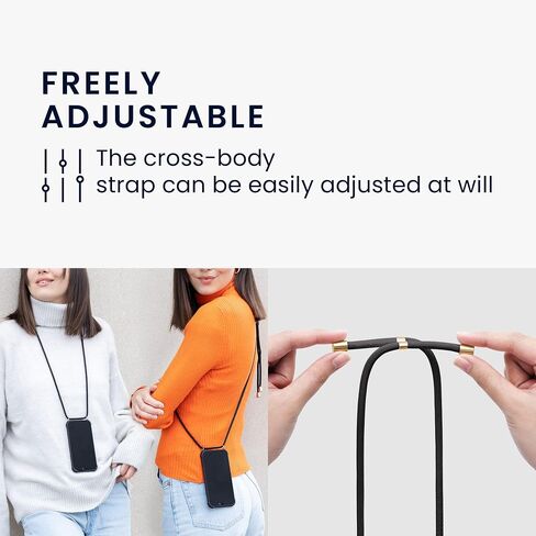kwmobile Crossbody Case Compatible with Motorola Moto G72 Case - Clear TPU Phone Cover w/Lanyard Cord Strap - Transparent/Black in Saudi Arabia