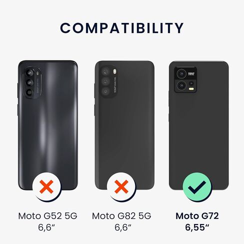 kwmobile Crossbody Case Compatible with Motorola Moto G72 Case - Clear TPU Phone Cover w/Lanyard Cord Strap - Transparent/Black in Saudi Arabia