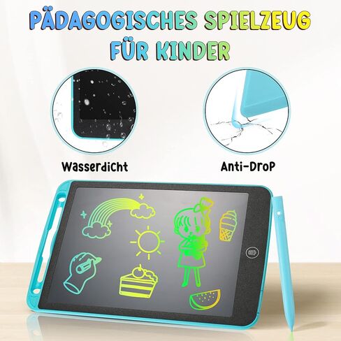 2 حزمة كمبيوتر لوحي للكتابة LCD مقاس 12 بوصة للأطفال، ألعاب لعمر 3 4 5 6 7 8 9 سنوات من البنات والأولاد، لوحة رسم ملونة من LYAOYAO، هدية عيد ميلاد لتعلم السفر لعمر 3 سنوات + طفل صغير (وردي + أزرق) in Kuwait
